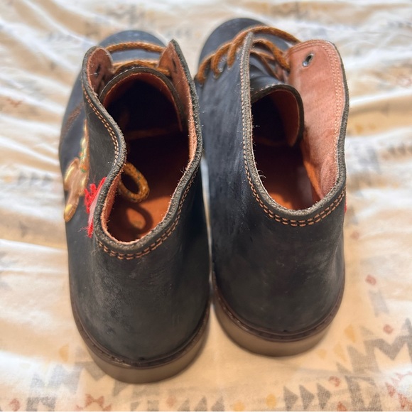 russell and bromley womens uk 5 navy blue suede ted bear embroidered ankle boots - Picture 10 of 12